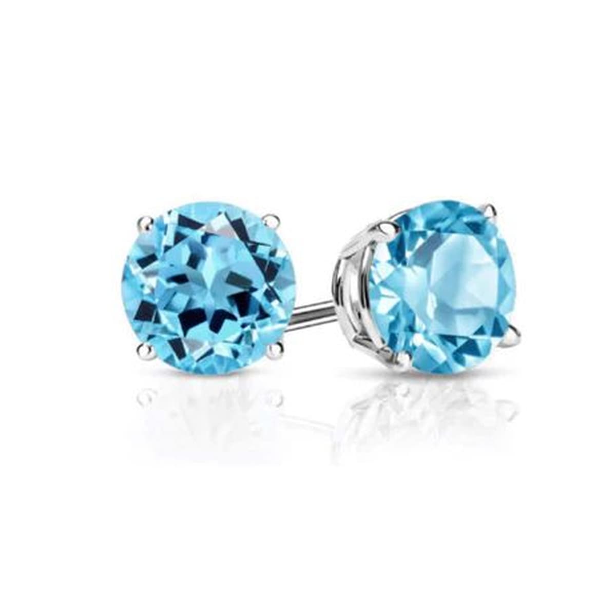 Swiss Blue Topaz Stud Earrings